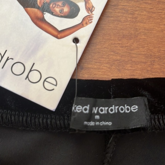 New Velvet & Mesh Leggings In Black Size M - Picture 8 of 13